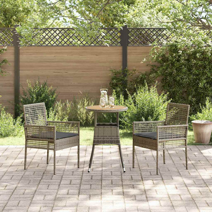 Have Spisebordssæt 3 pcs Grå Poly rattan
