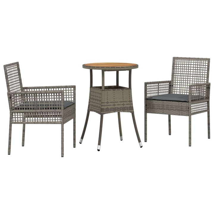 Have Spisebordssæt 3 pcs Grå Poly rattan