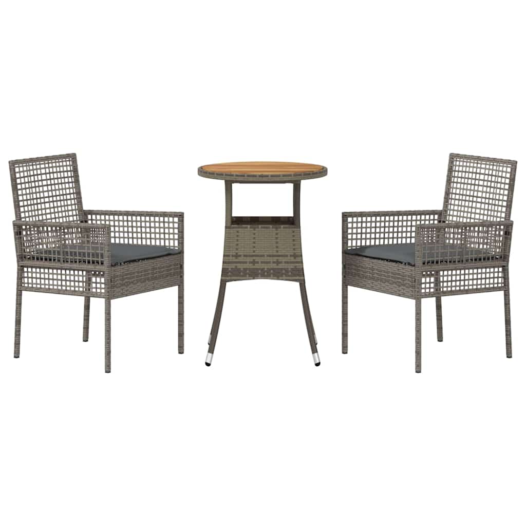 Have Spisebordssæt 3 pcs Grå Poly rattan