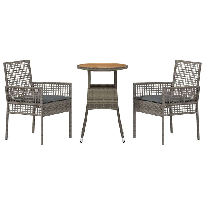 Have Spisebordssæt 3 pcs Grå Poly rattan