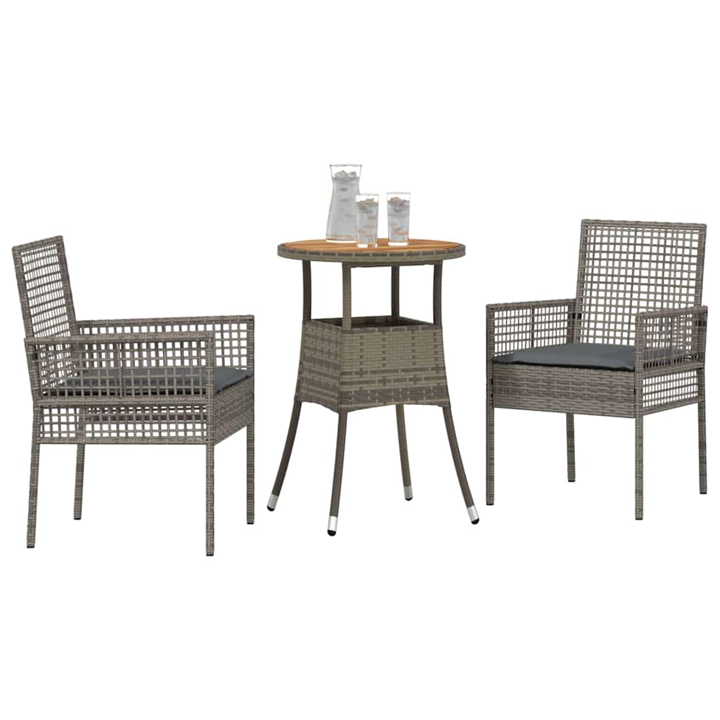 Have Spisebordssæt 3 pcs Grå Poly rattan