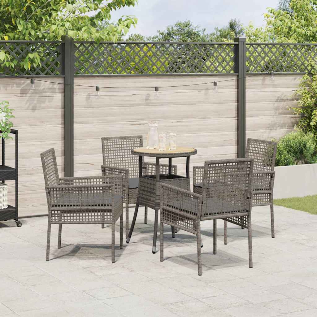 Have Spisebordssæt 5 pcs Grå Poly rattan