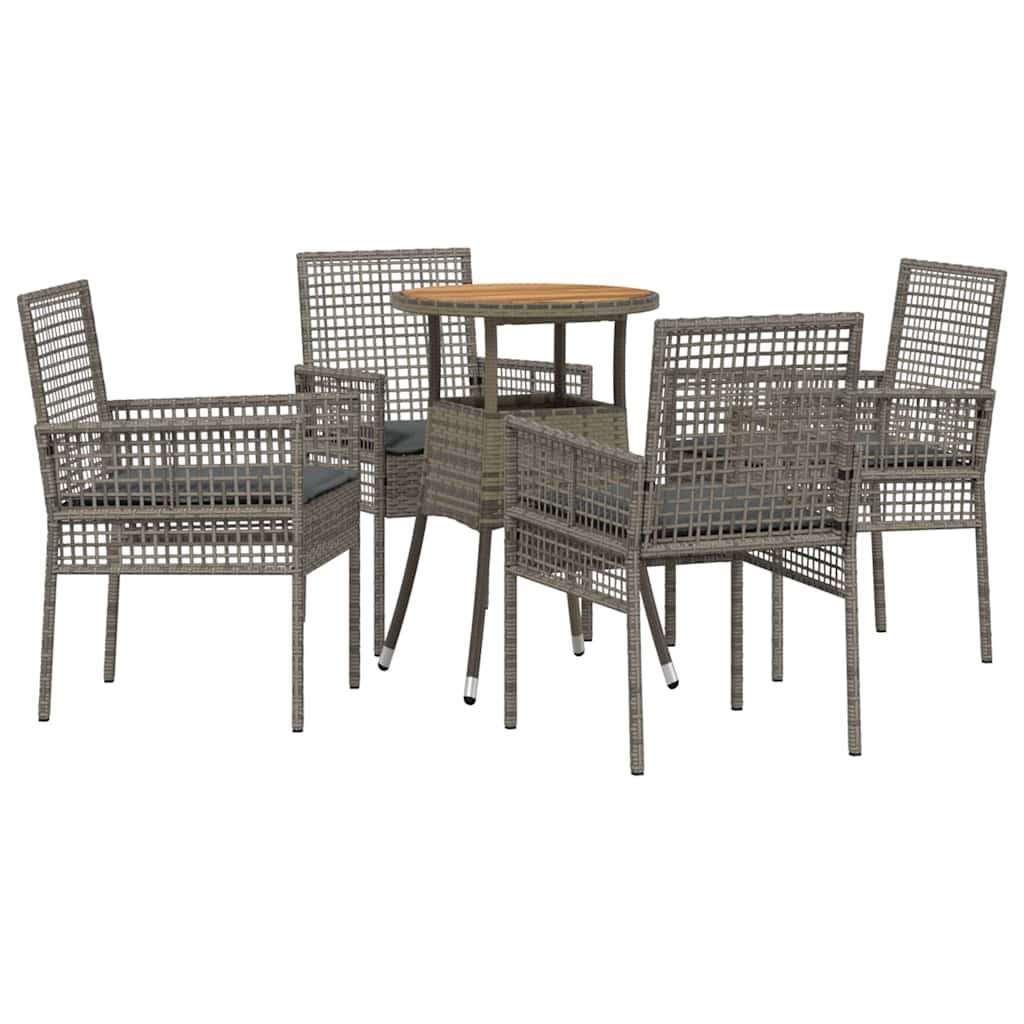 Have Spisebordssæt 5 pcs Grå Poly rattan