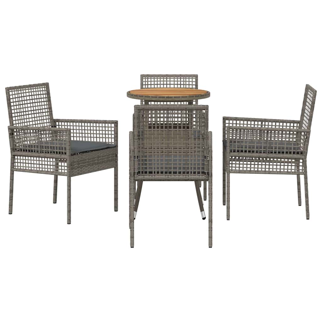 Have Spisebordssæt 5 pcs Grå Poly rattan