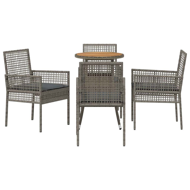 Have Spisebordssæt 5 pcs Grå Poly rattan