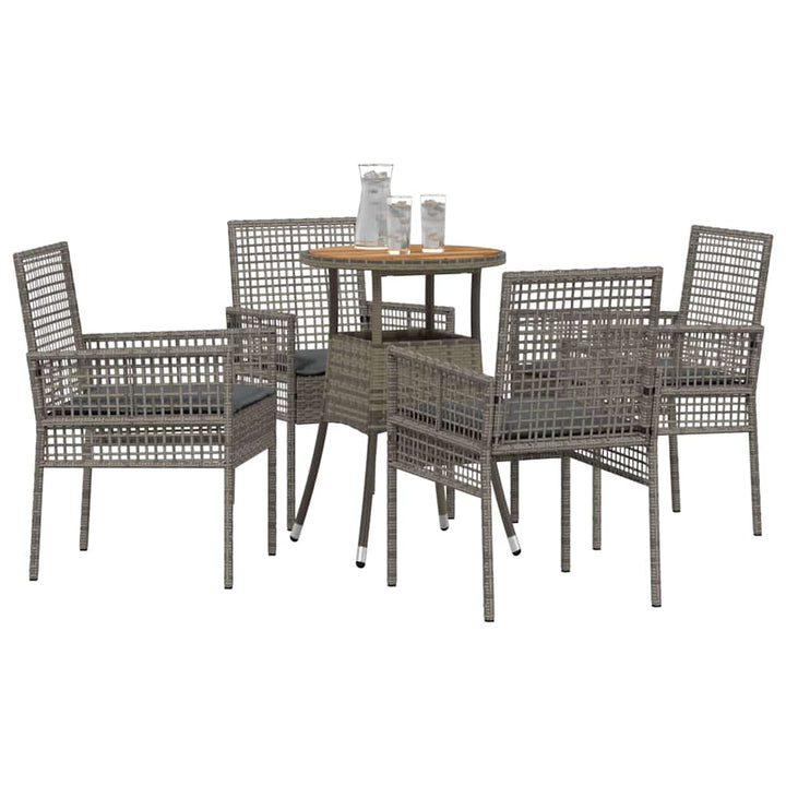 Have Spisebordssæt 5 pcs Grå Poly rattan
