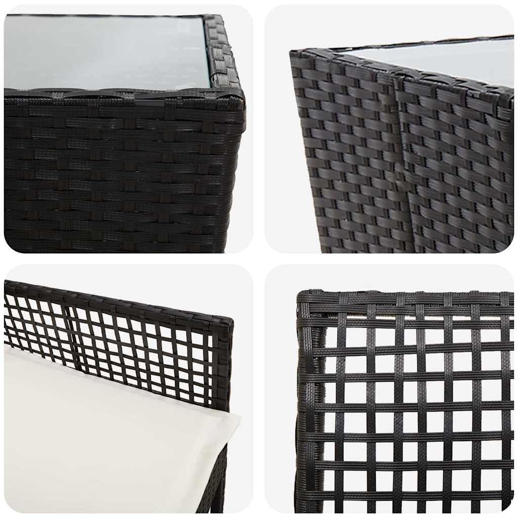 Have Bistro Sæt 3 pcs Sort Poly rattan