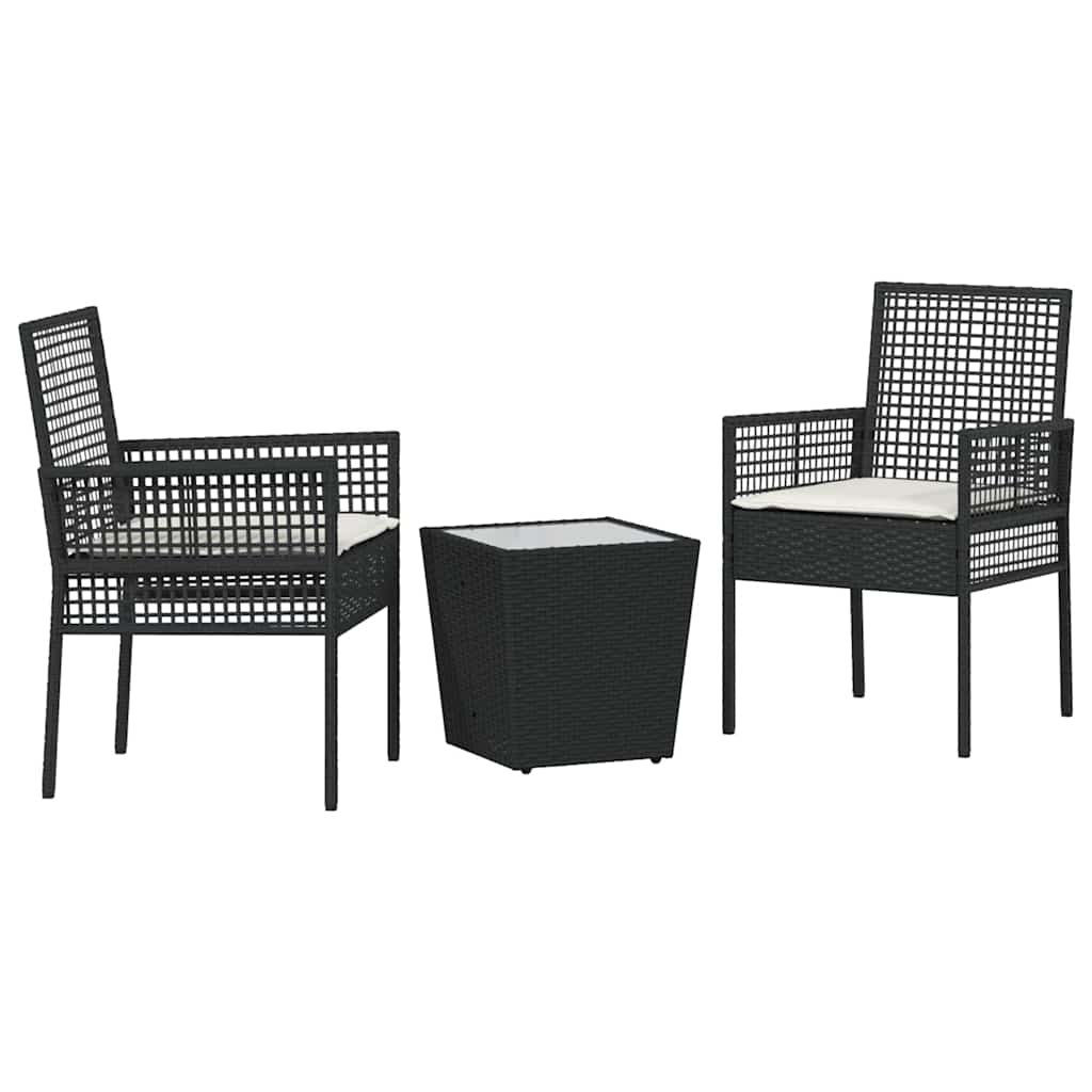 Have Bistro Sæt 3 pcs Sort Poly rattan