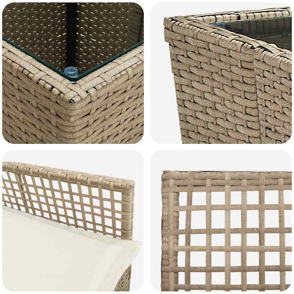 Have Bistro Sæt 3 pcs Beige Poly rattan