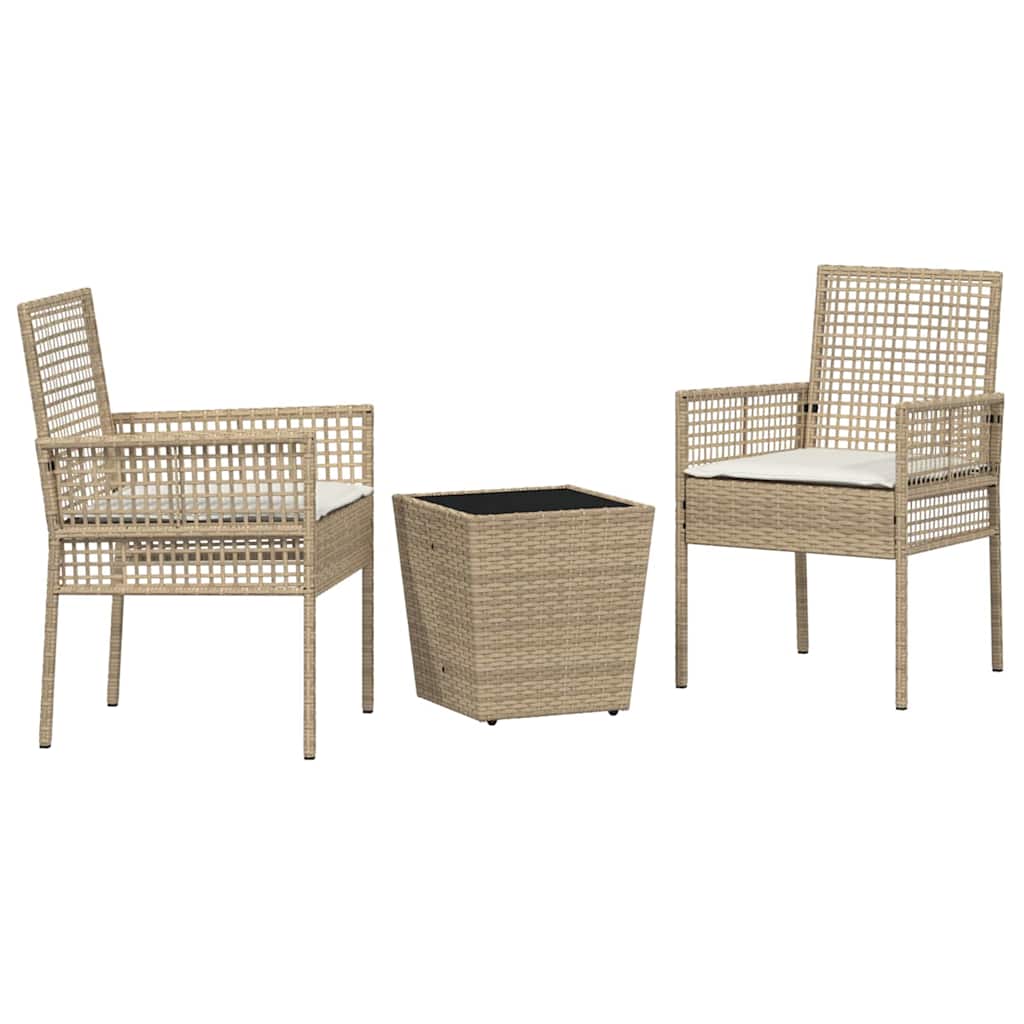 Have Bistro Sæt 3 pcs Beige Poly rattan