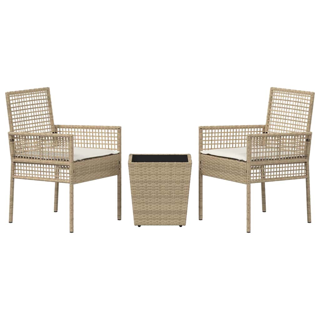 Have Bistro Sæt 3 pcs Beige Poly rattan