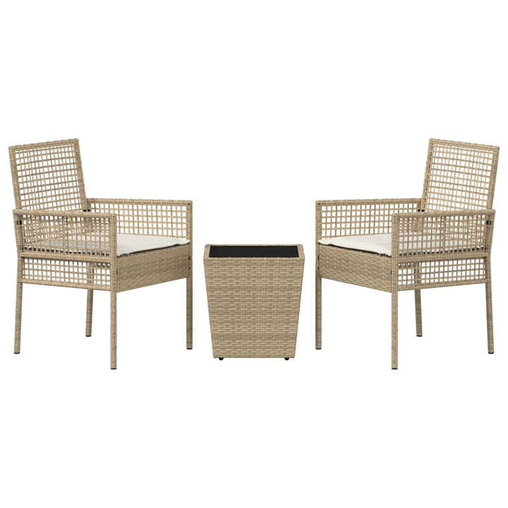 Have Bistro Sæt 3 pcs Beige Poly rattan