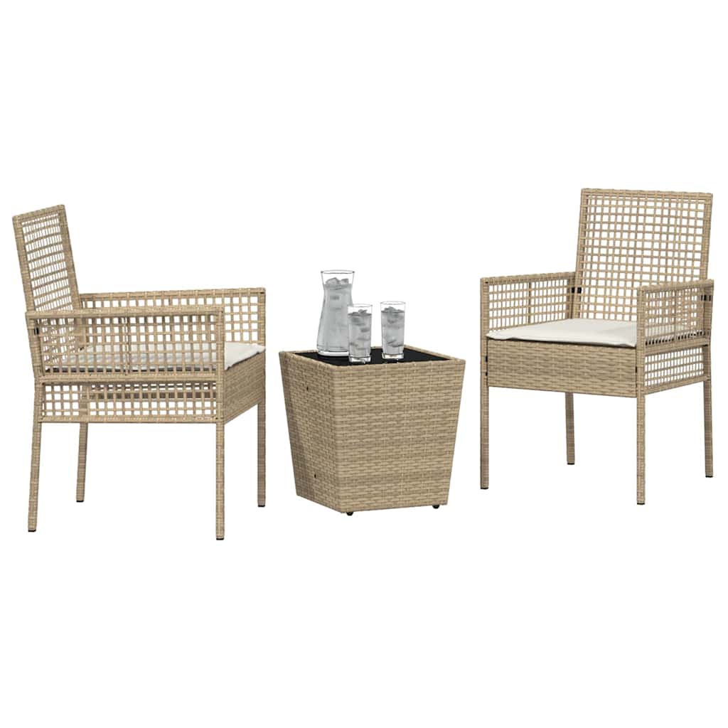 Have Bistro Sæt 3 pcs Beige Poly rattan