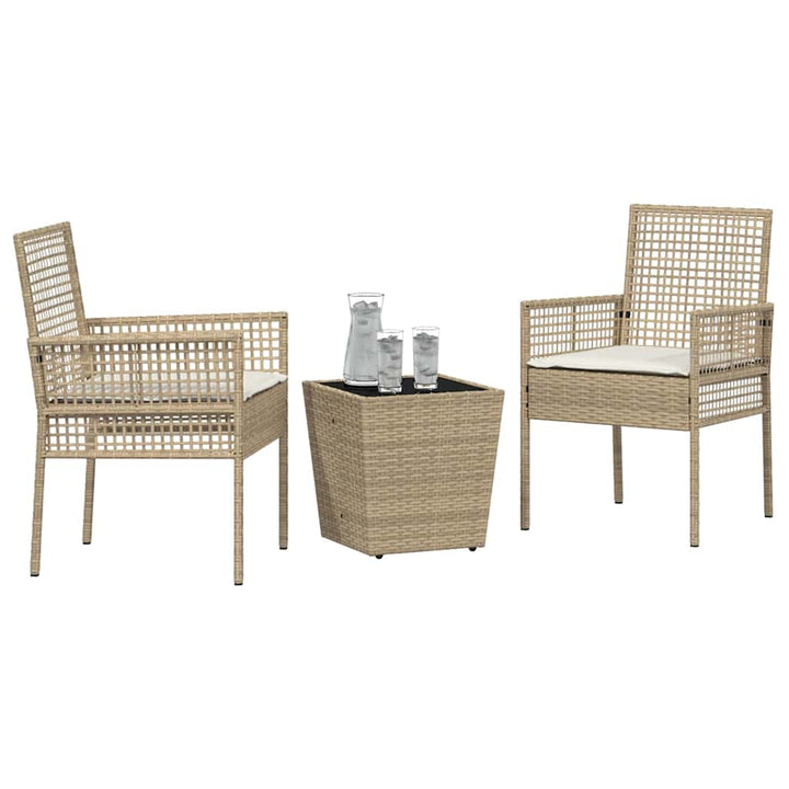 Have Bistro Sæt 3 pcs Beige Poly rattan