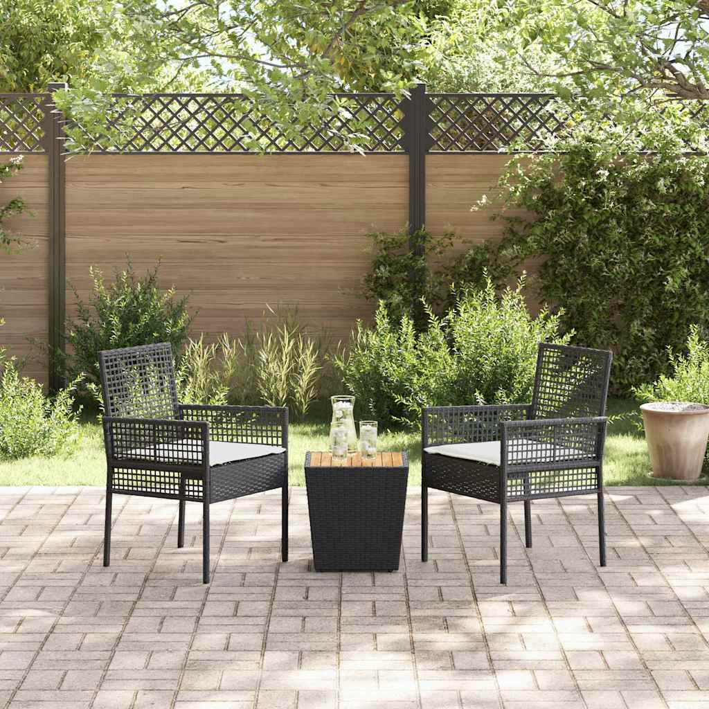 Have Bistro Sæt 3 pcs Sort Poly rattan