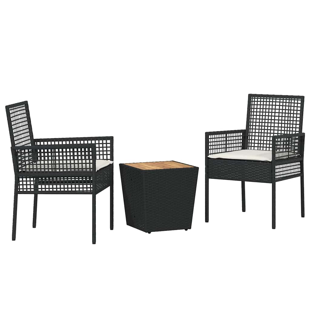 Have Bistro Sæt 3 pcs Sort Poly rattan