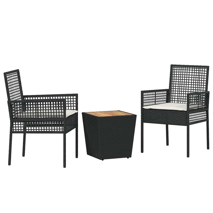 Have Bistro Sæt 3 pcs Sort Poly rattan