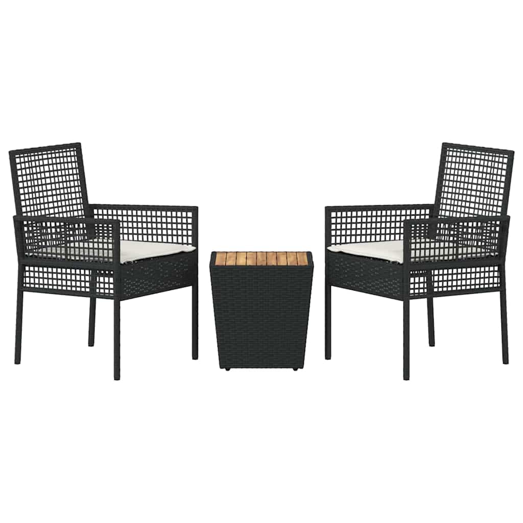 Have Bistro Sæt 3 pcs Sort Poly rattan