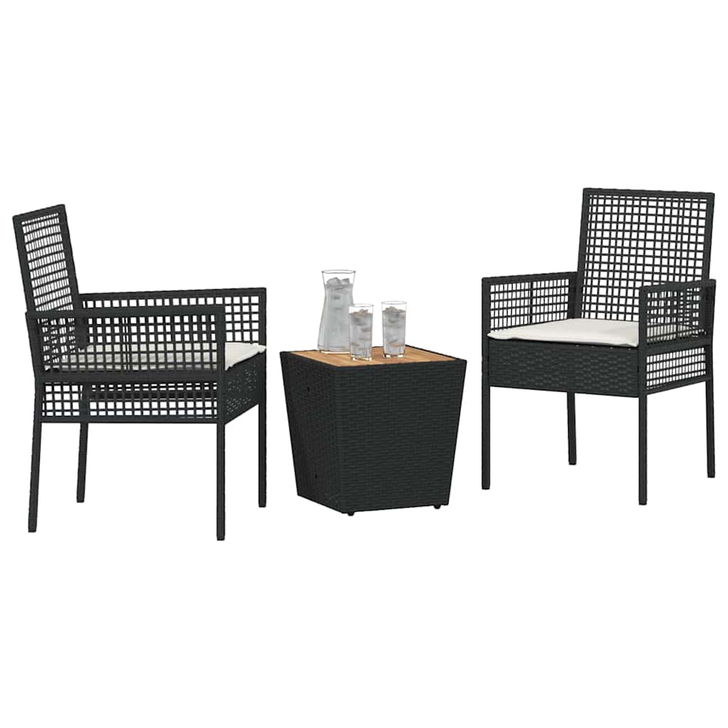 Have Bistro Sæt 3 pcs Sort Poly rattan