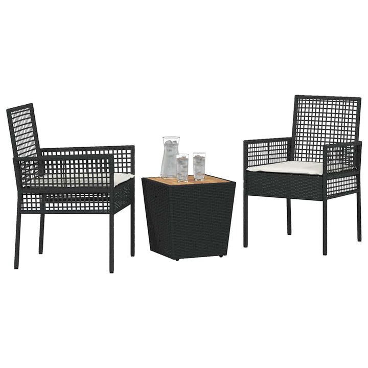 Have Bistro Sæt 3 pcs Sort Poly rattan