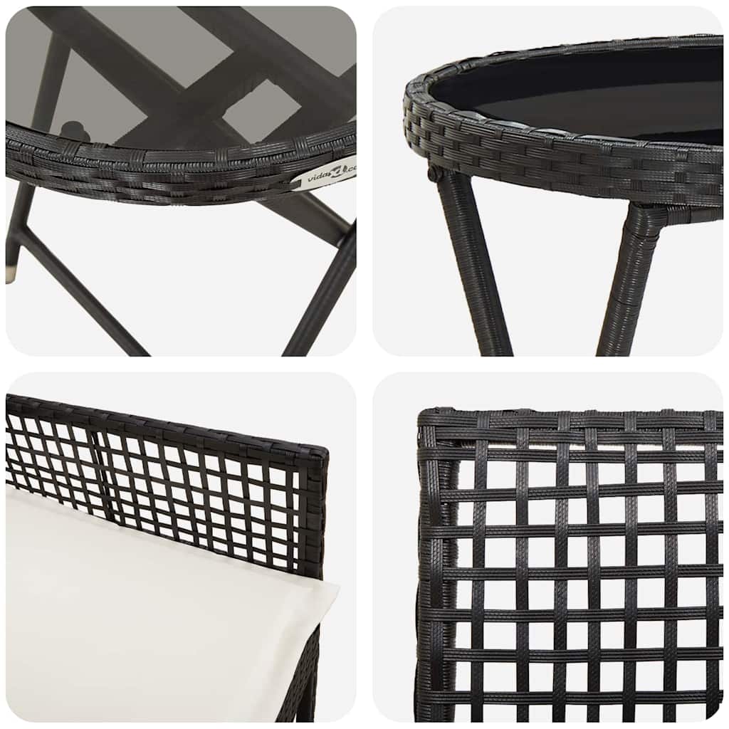 Have Bistro Sæt 3 pcs Sort Poly rattan