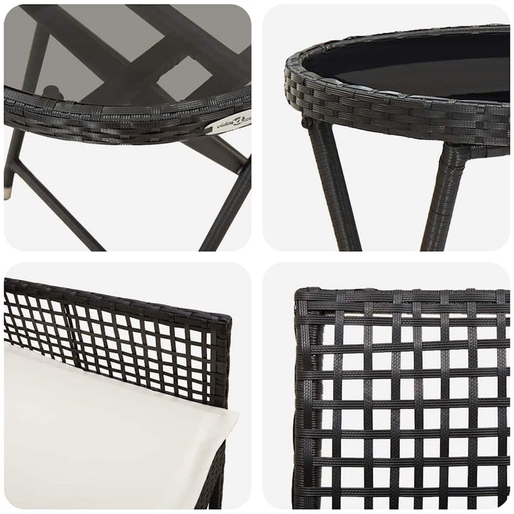 Have Bistro Sæt 3 pcs Sort Poly rattan