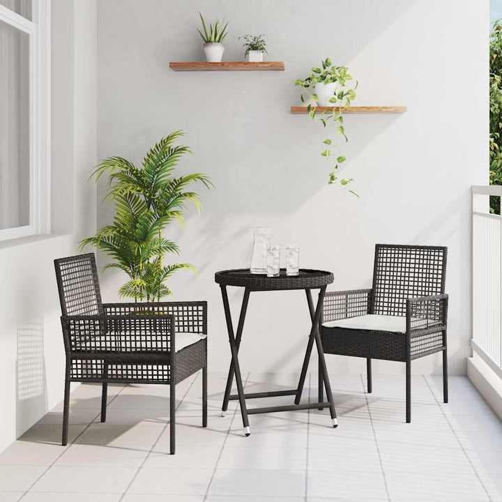 Have Bistro Sæt 3 pcs Sort Poly rattan