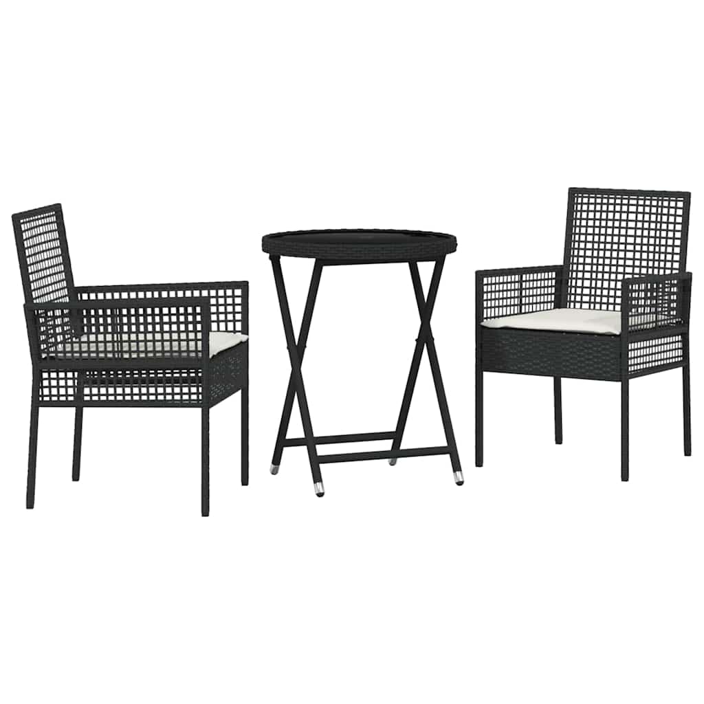 Have Bistro Sæt 3 pcs Sort Poly rattan