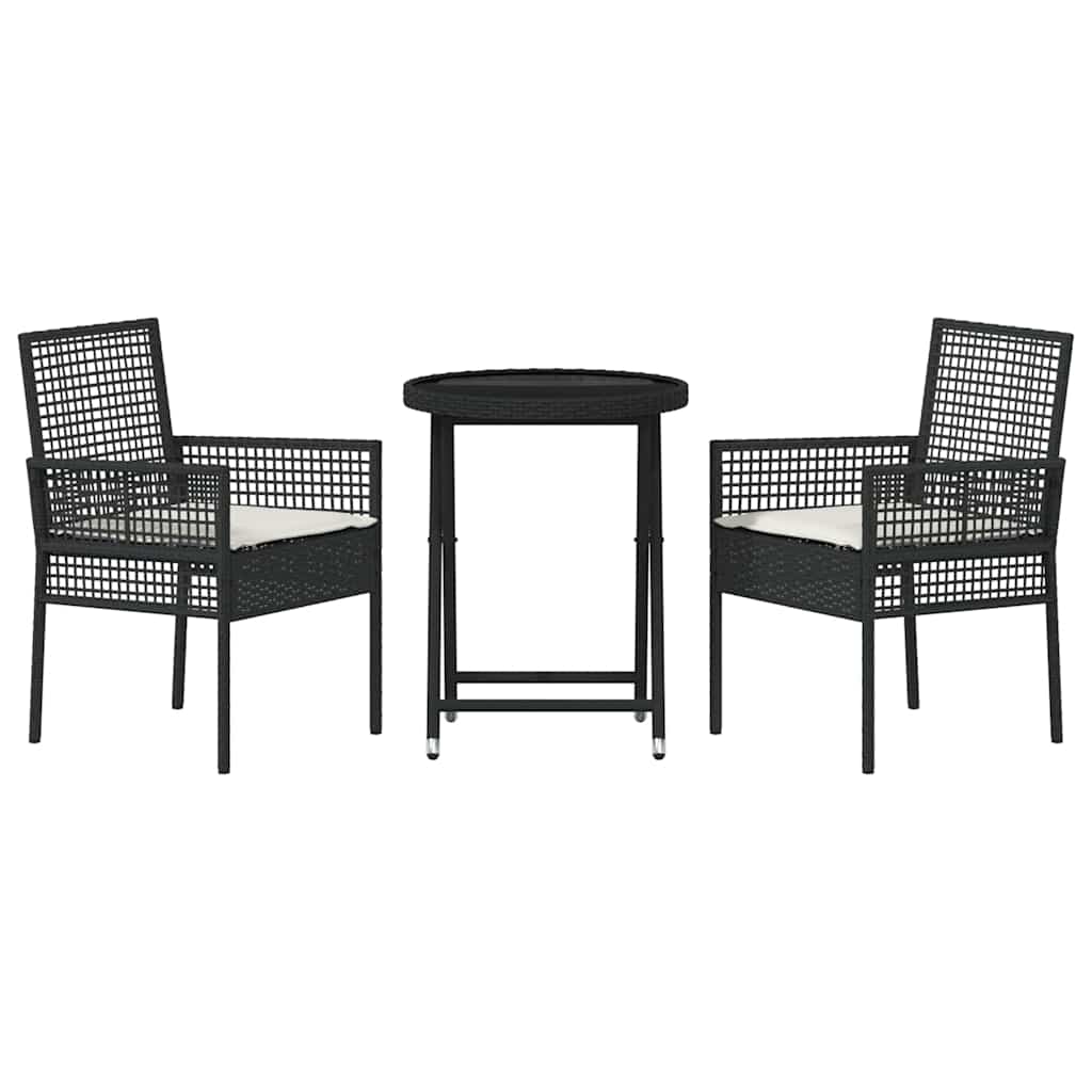 Have Bistro Sæt 3 pcs Sort Poly rattan