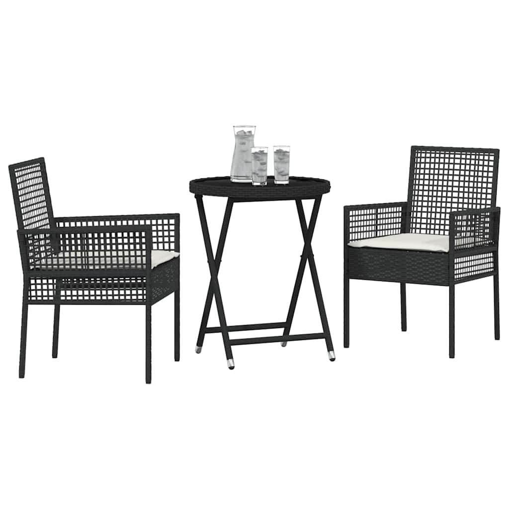 Have Bistro Sæt 3 pcs Sort Poly rattan
