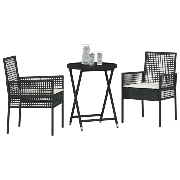 Have Bistro Sæt 3 pcs Sort Poly rattan