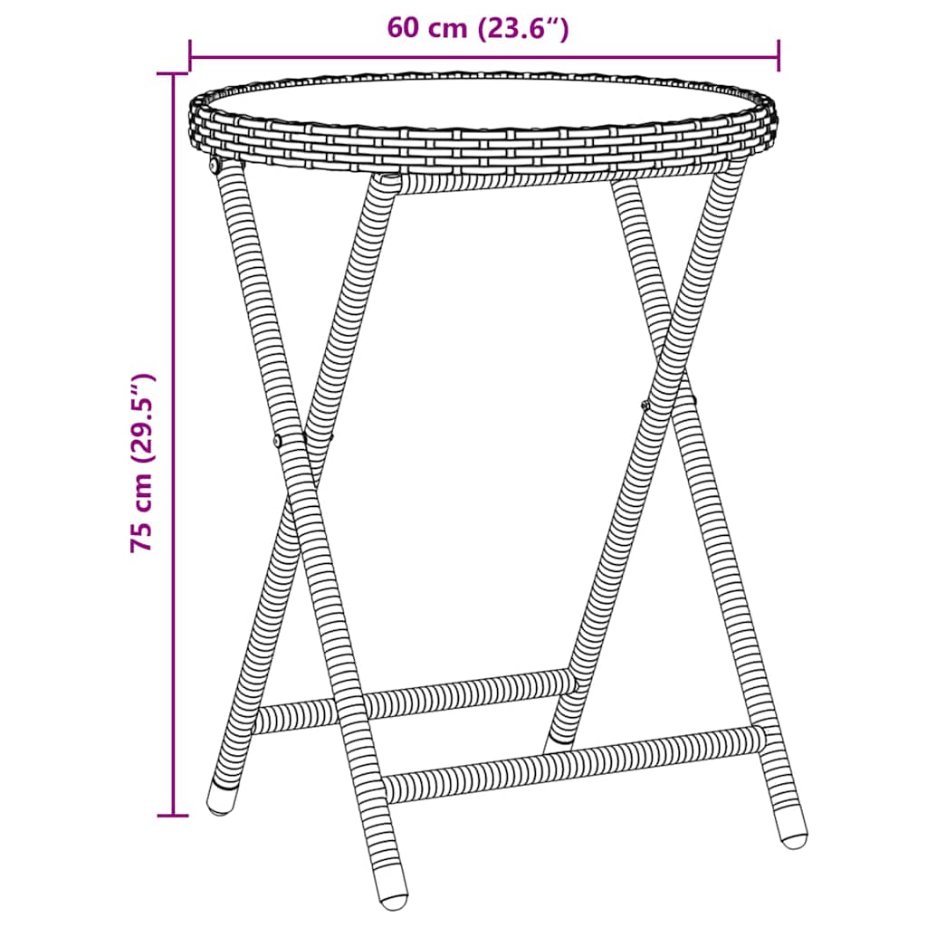 Have Bistro Sæt 3 pcs Sort Poly rattan