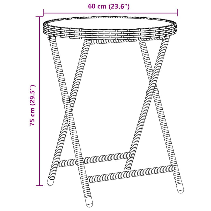Have Bistro Sæt 3 pcs Sort Poly rattan