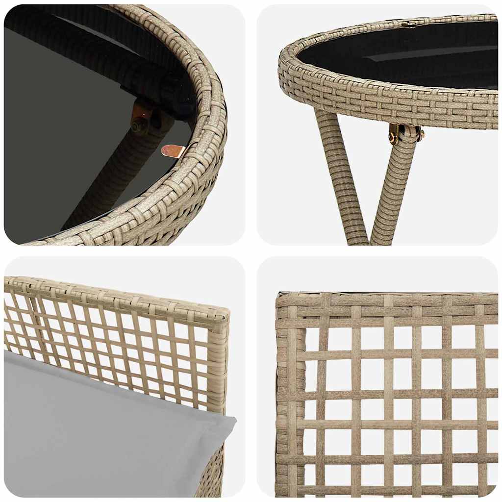 Have Bistro Sæt 3 pcs Beige Poly rattan