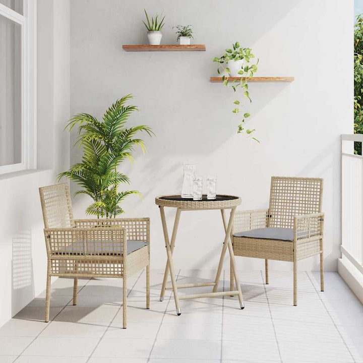 Have Bistro Sæt 3 pcs Beige Poly rattan