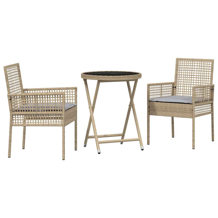 Have Bistro Sæt 3 pcs Beige Poly rattan