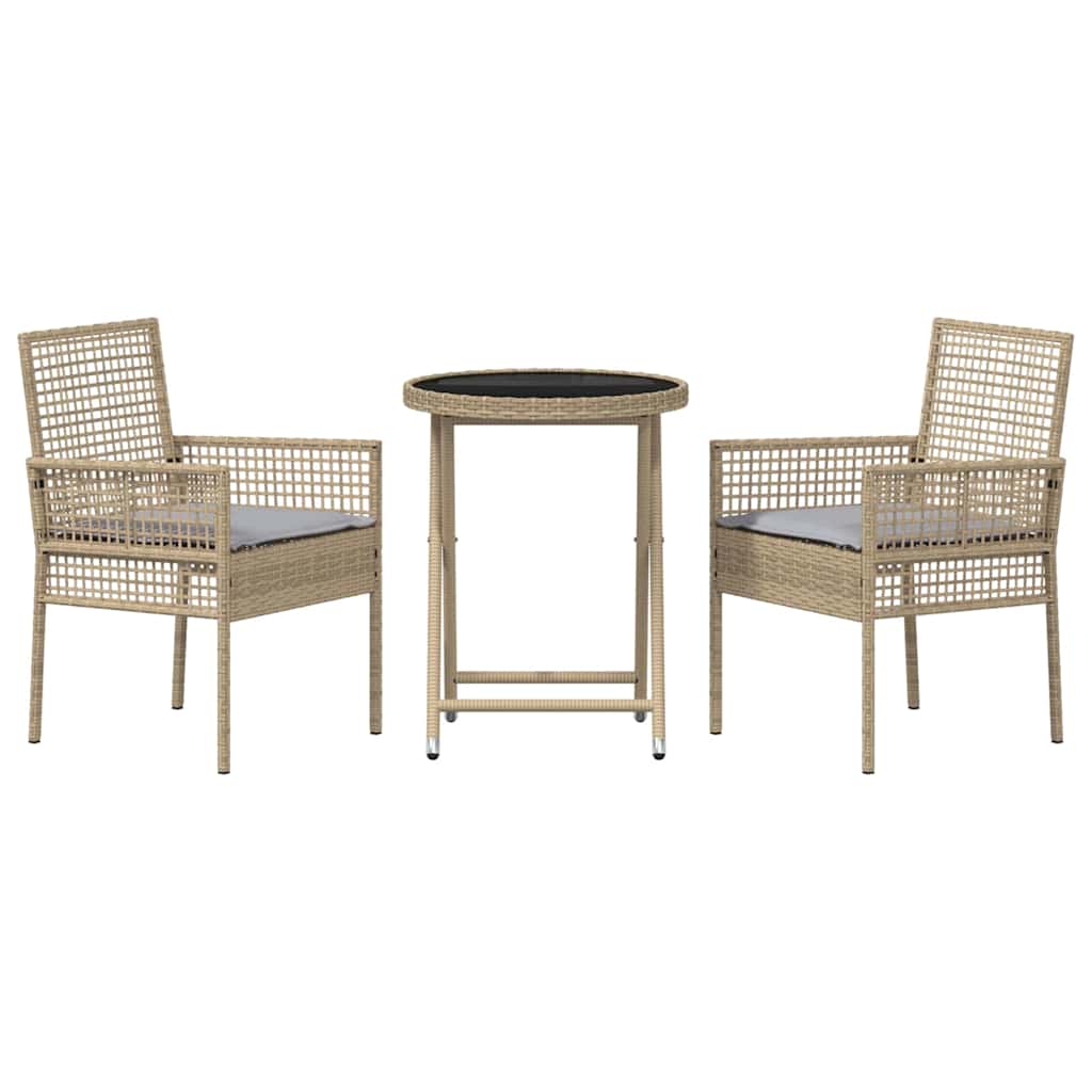 Have Bistro Sæt 3 pcs Beige Poly rattan
