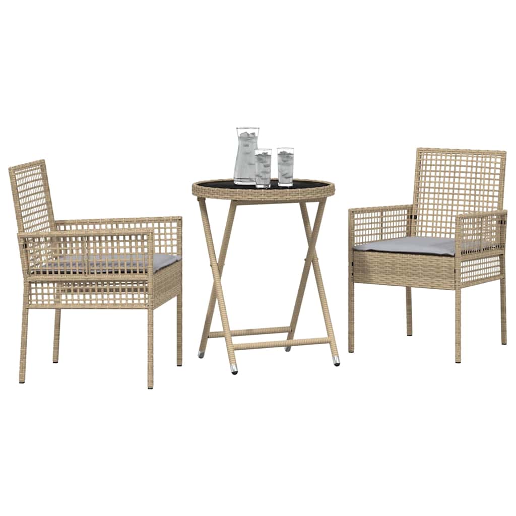 Have Bistro Sæt 3 pcs Beige Poly rattan