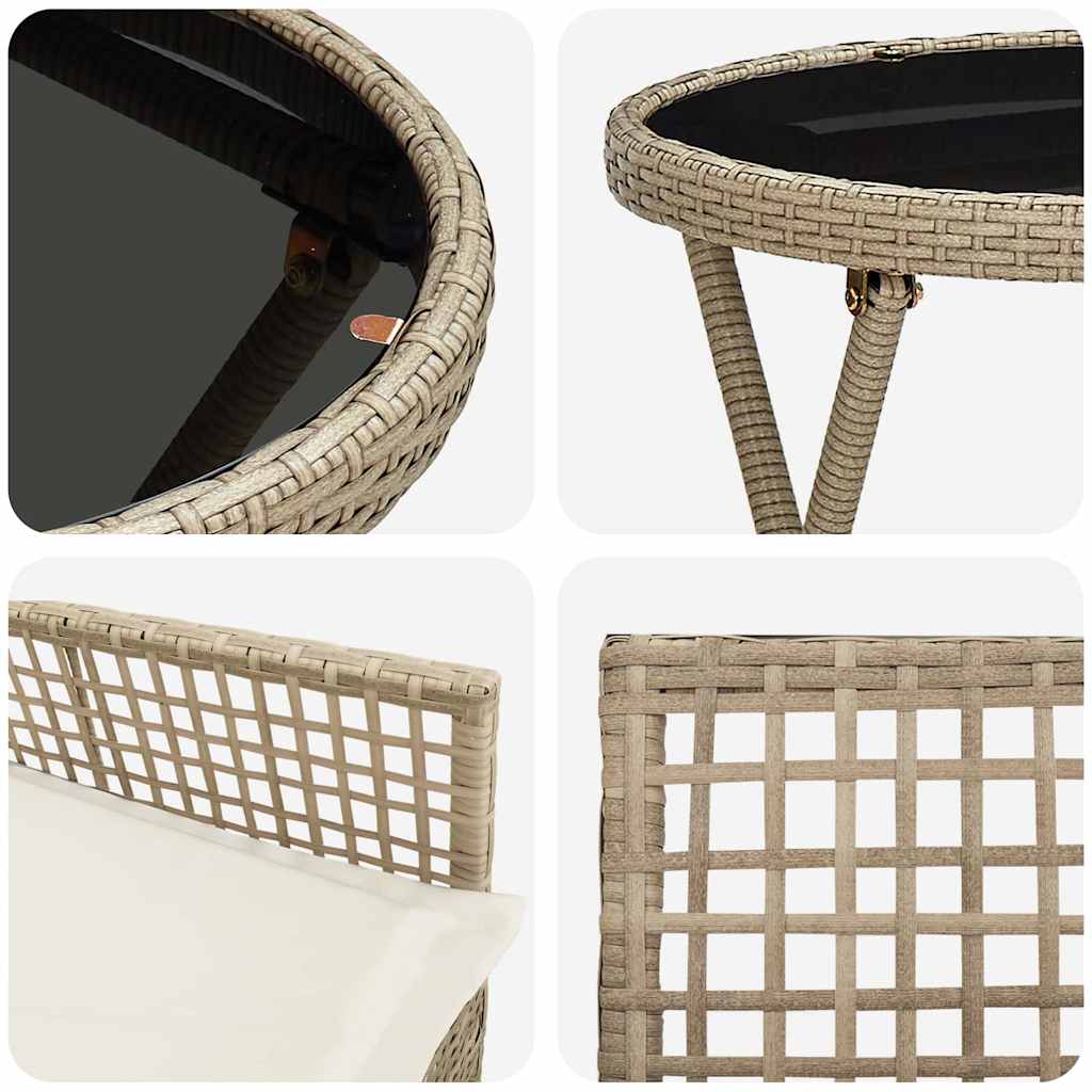 Have Bistro Sæt 3 pcs Beige Poly rattan