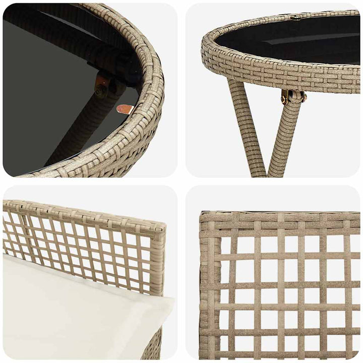 Have Bistro Sæt 3 pcs Beige Poly rattan