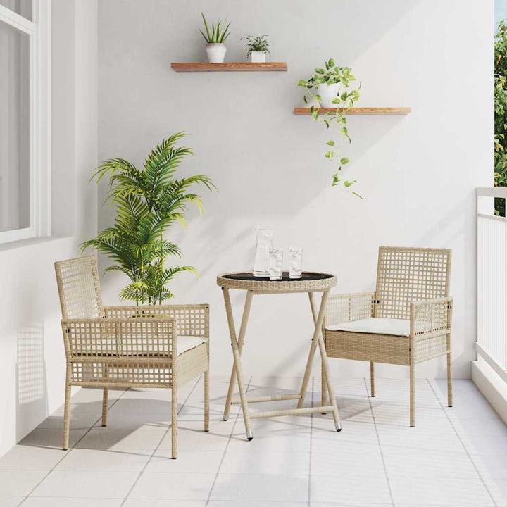 Have Bistro Sæt 3 pcs Beige Poly rattan