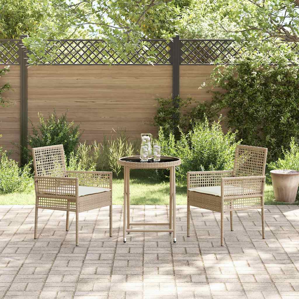 Have Bistro Sæt 3 pcs Beige Poly rattan