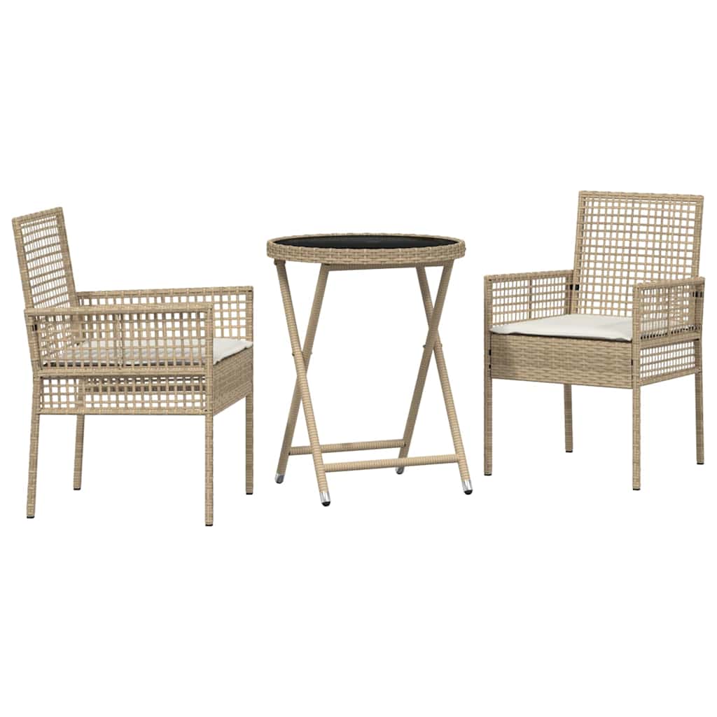 Have Bistro Sæt 3 pcs Beige Poly rattan