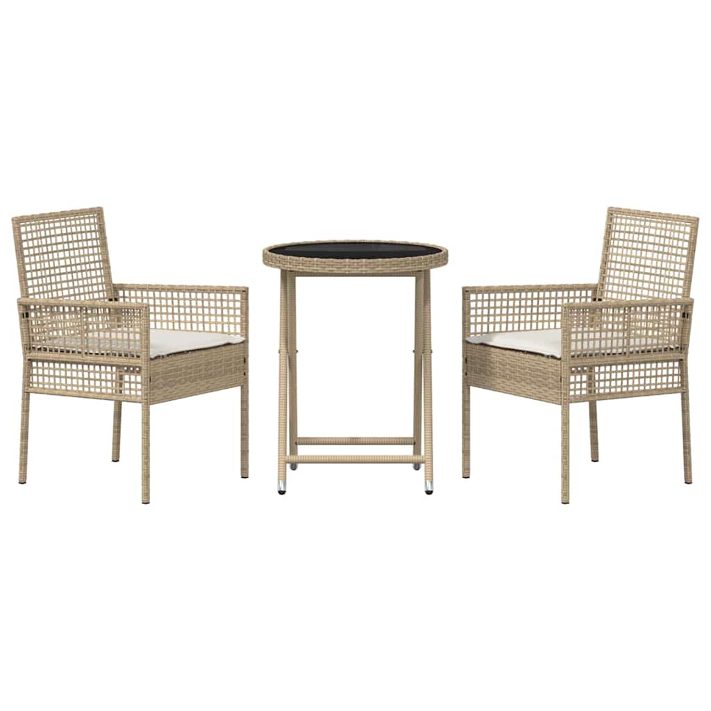Have Bistro Sæt 3 pcs Beige Poly rattan