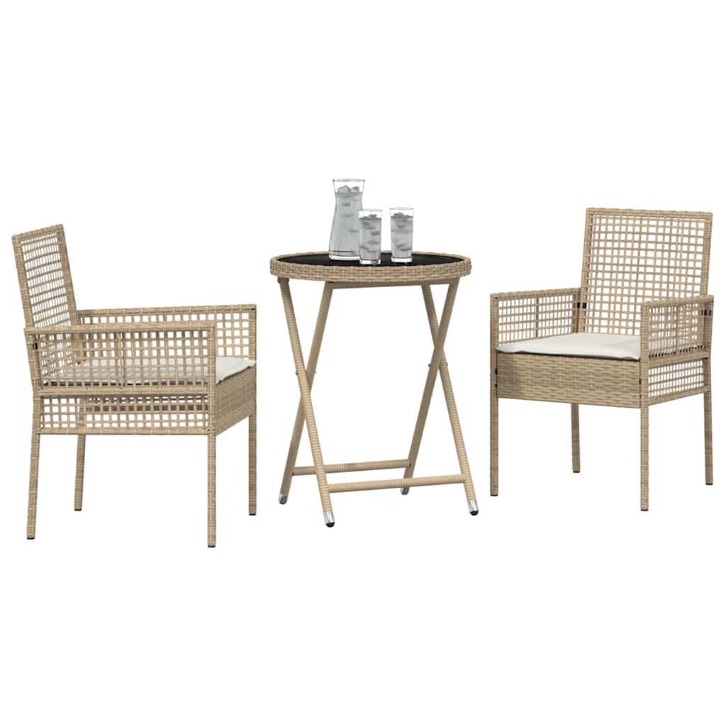 Have Bistro Sæt 3 pcs Beige Poly rattan