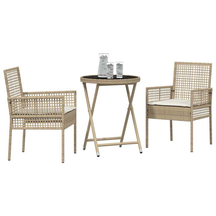 Have Bistro Sæt 3 pcs Beige Poly rattan