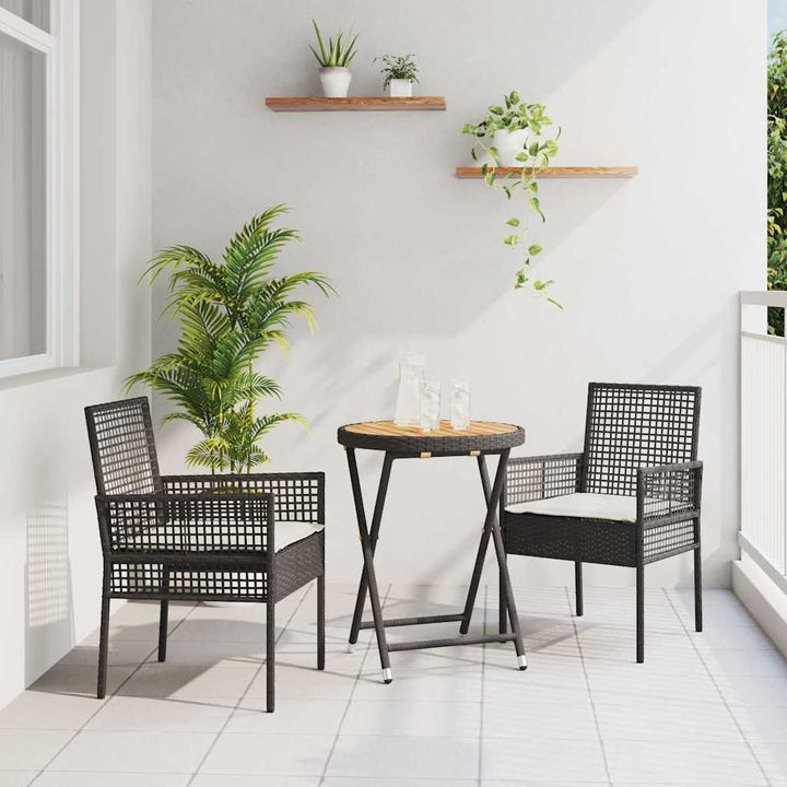 Have Bistro Sæt 3 pcs Sort Poly rattan