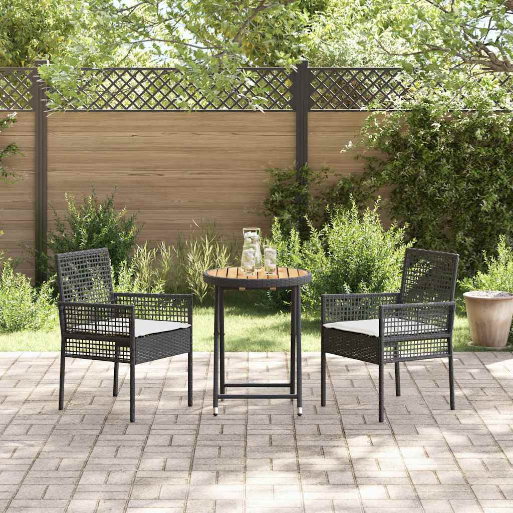Have Bistro Sæt 3 pcs Sort Poly rattan