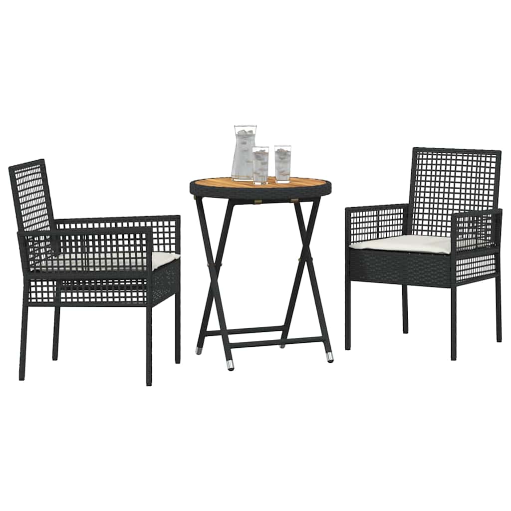 Have Bistro Sæt 3 pcs Sort Poly rattan