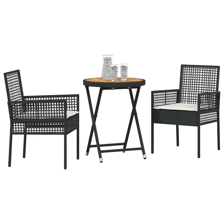 Have Bistro Sæt 3 pcs Sort Poly rattan